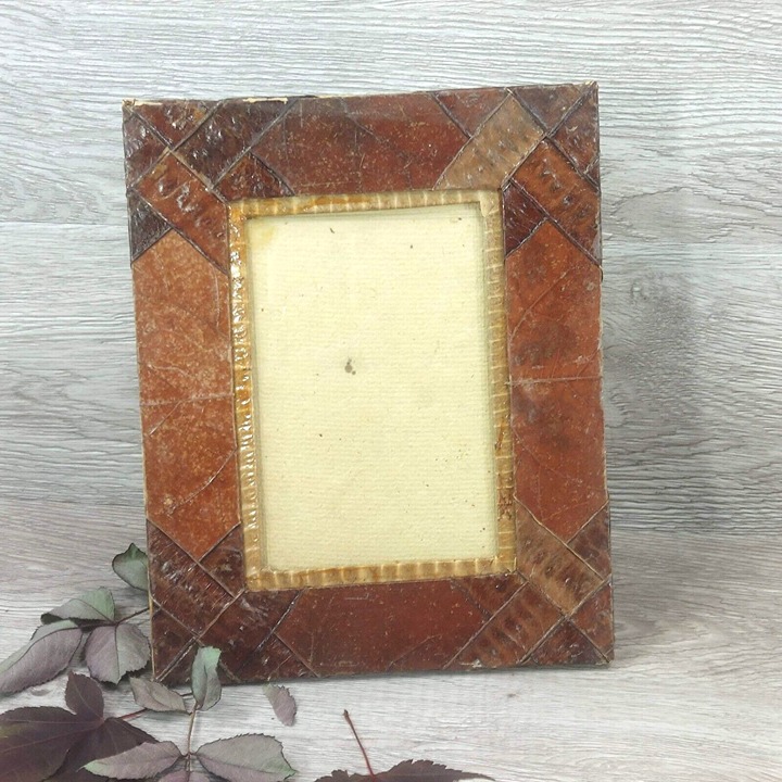 Vintage Dry Leaf Photo Frame Tabletop Boho Ornament Free Stand Display Décor