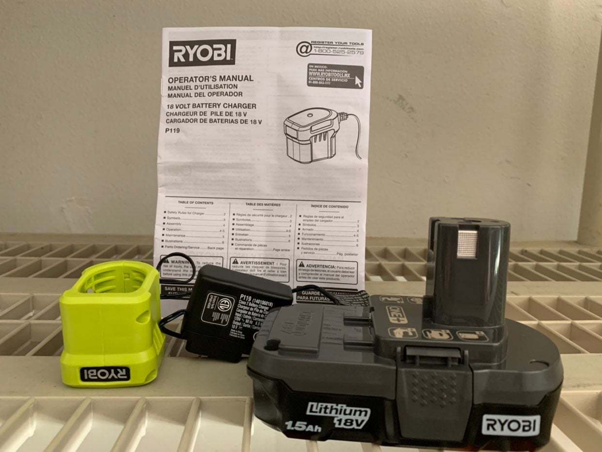 RYOBI bundle 18V battery and charger 1.5