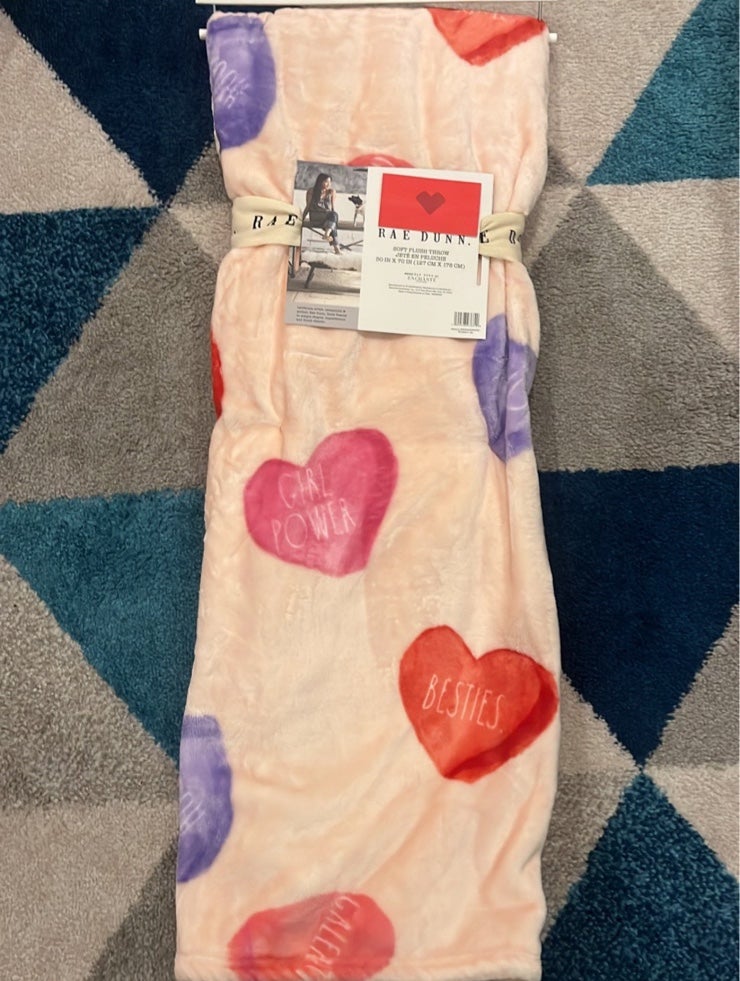 Rae Dunn Valentine’s Day Hearts Throw Blanket