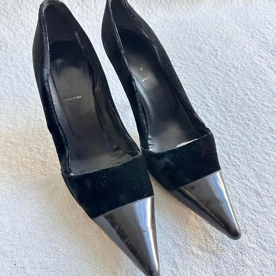 Prada Pointy Toe suede and leather Pumps in Black 38.5 US 8.5