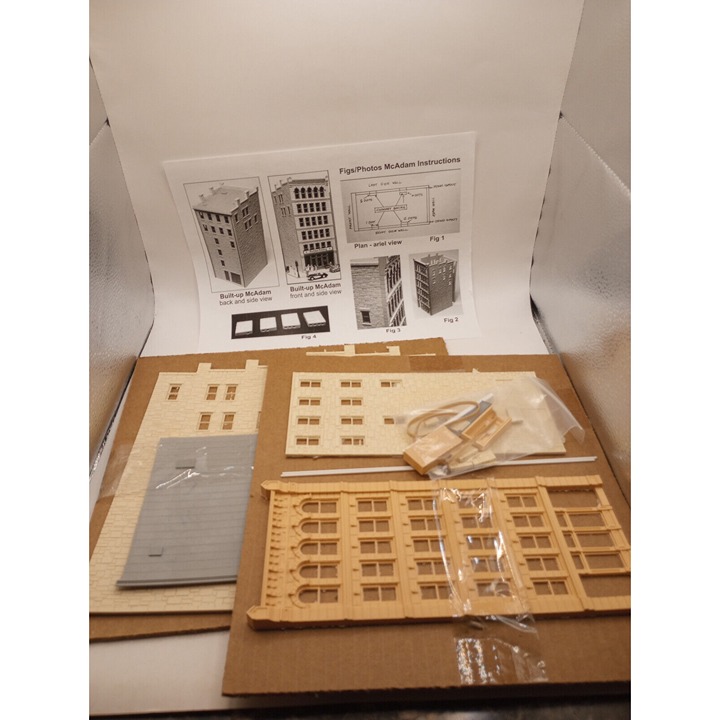 Lunde Studios HO & N Train Railroad Structure Kit McAdam Building