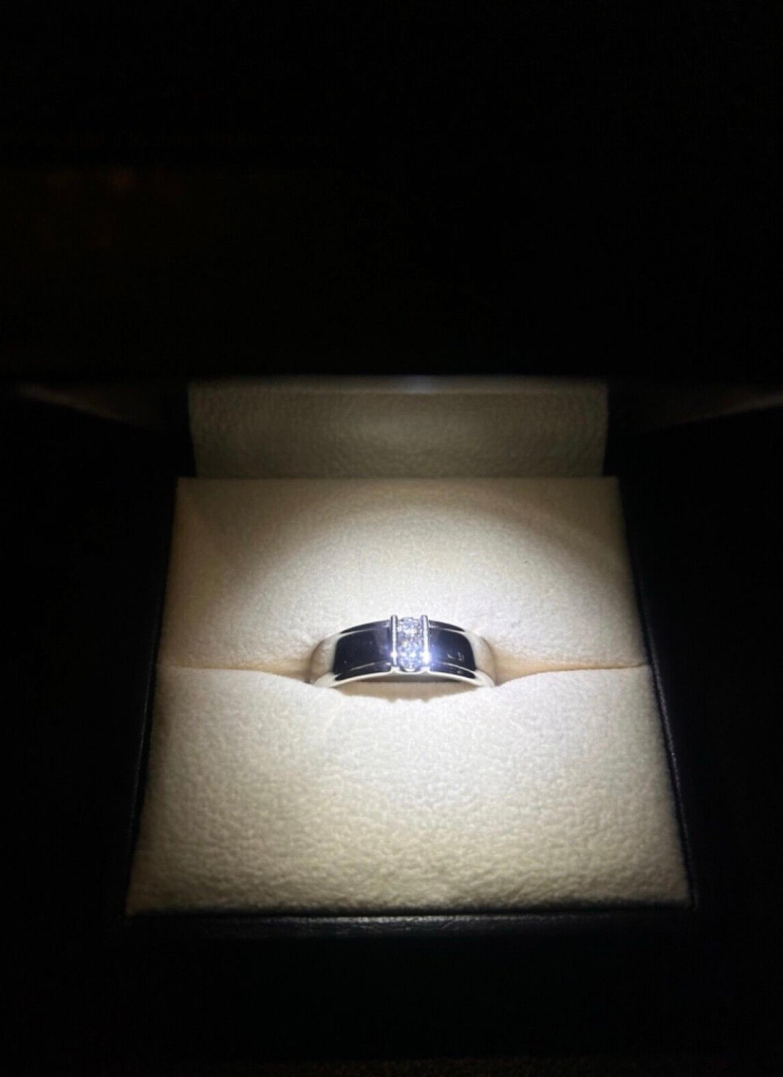 Angara Channel Grooved Diamond Two Stone Men’s Wedding Band in Platinum Size 11