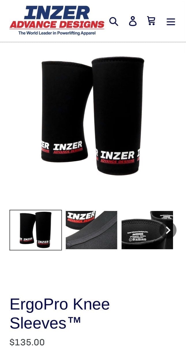 インザーエルゴプロ　XS ErgoPro Knee Sleeves, The Ultra Performance Powerlifting