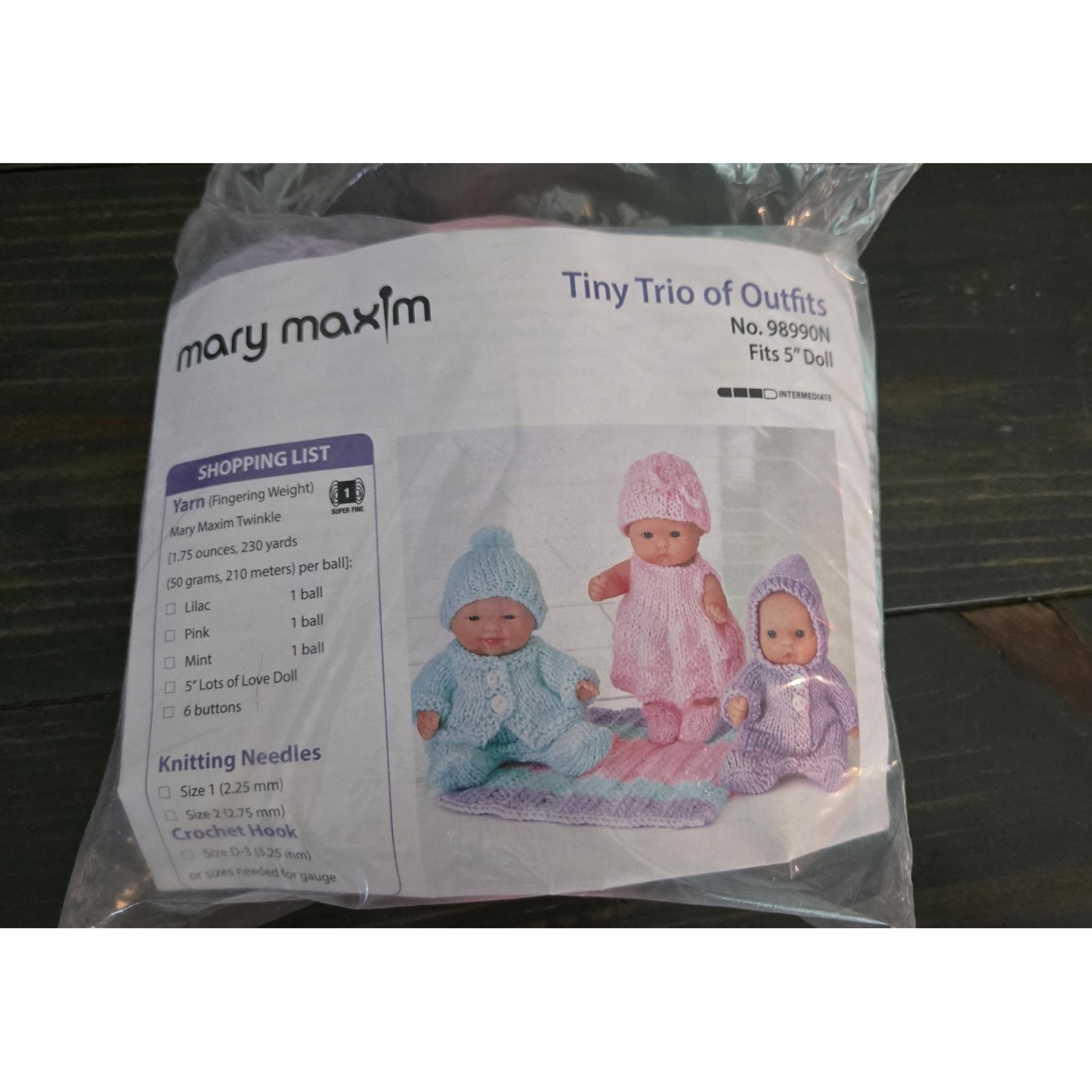 MARY Tiny Trio of Outfits + 5" Doll KIT - Maxim