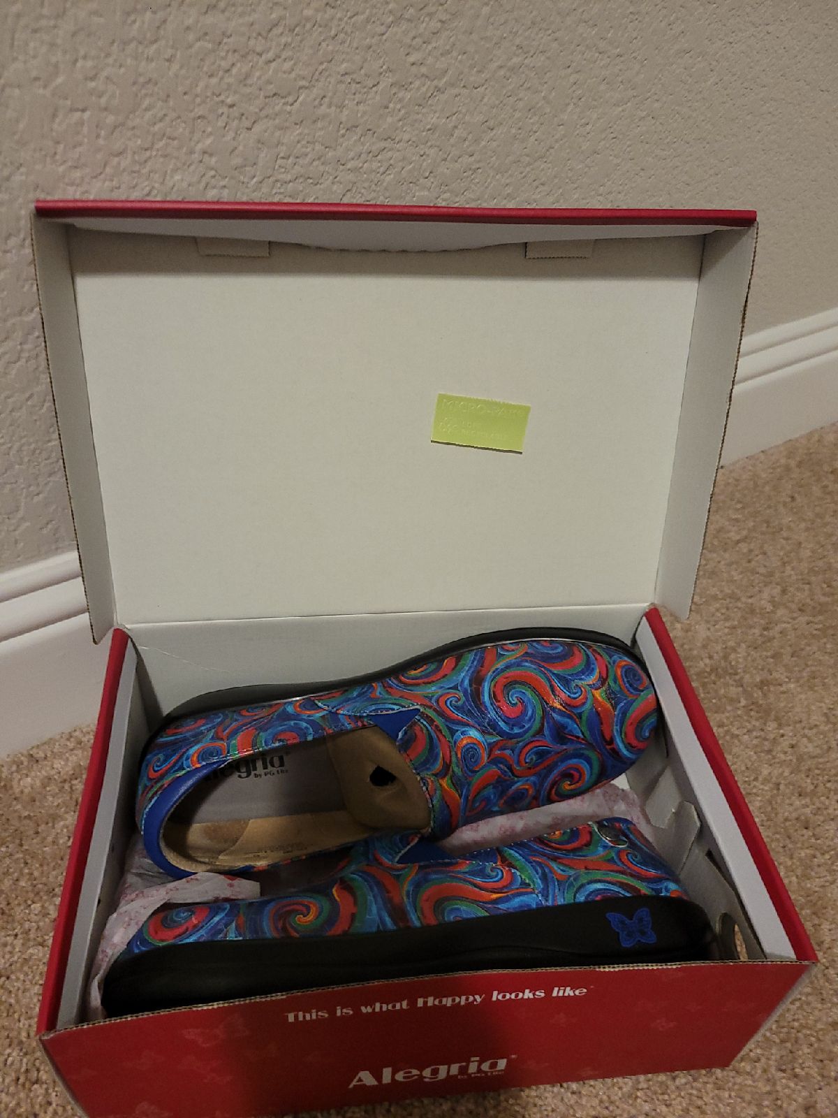 Swirly goodness alegria shoes size 43