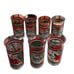 Lot of 7 Coca-Cola & Whataburger Christmas Stained Glass Beverage Glasses