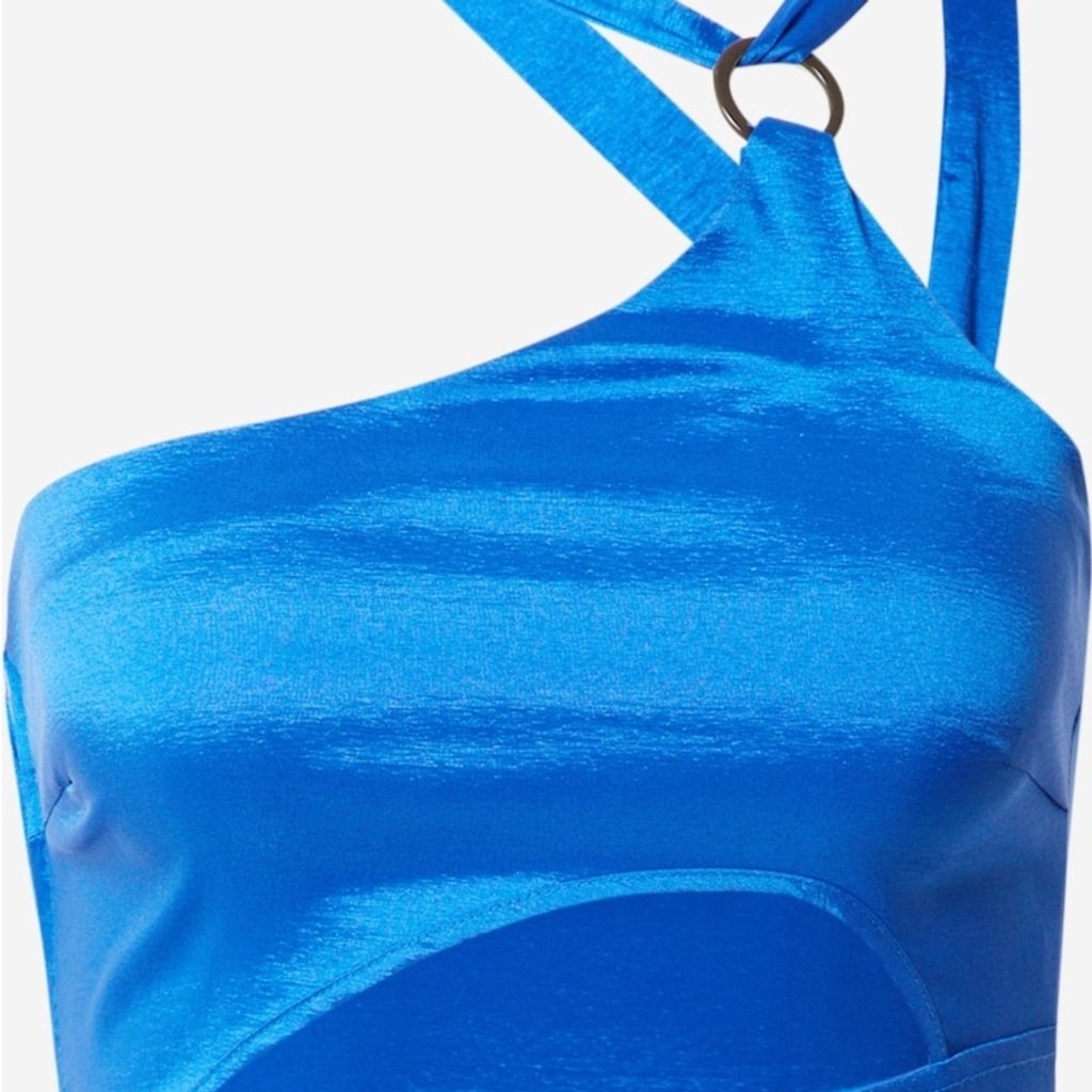 4. NWT Hosbjerg Heather Elora in Electric Blue One Shoulder Crop Top Size S