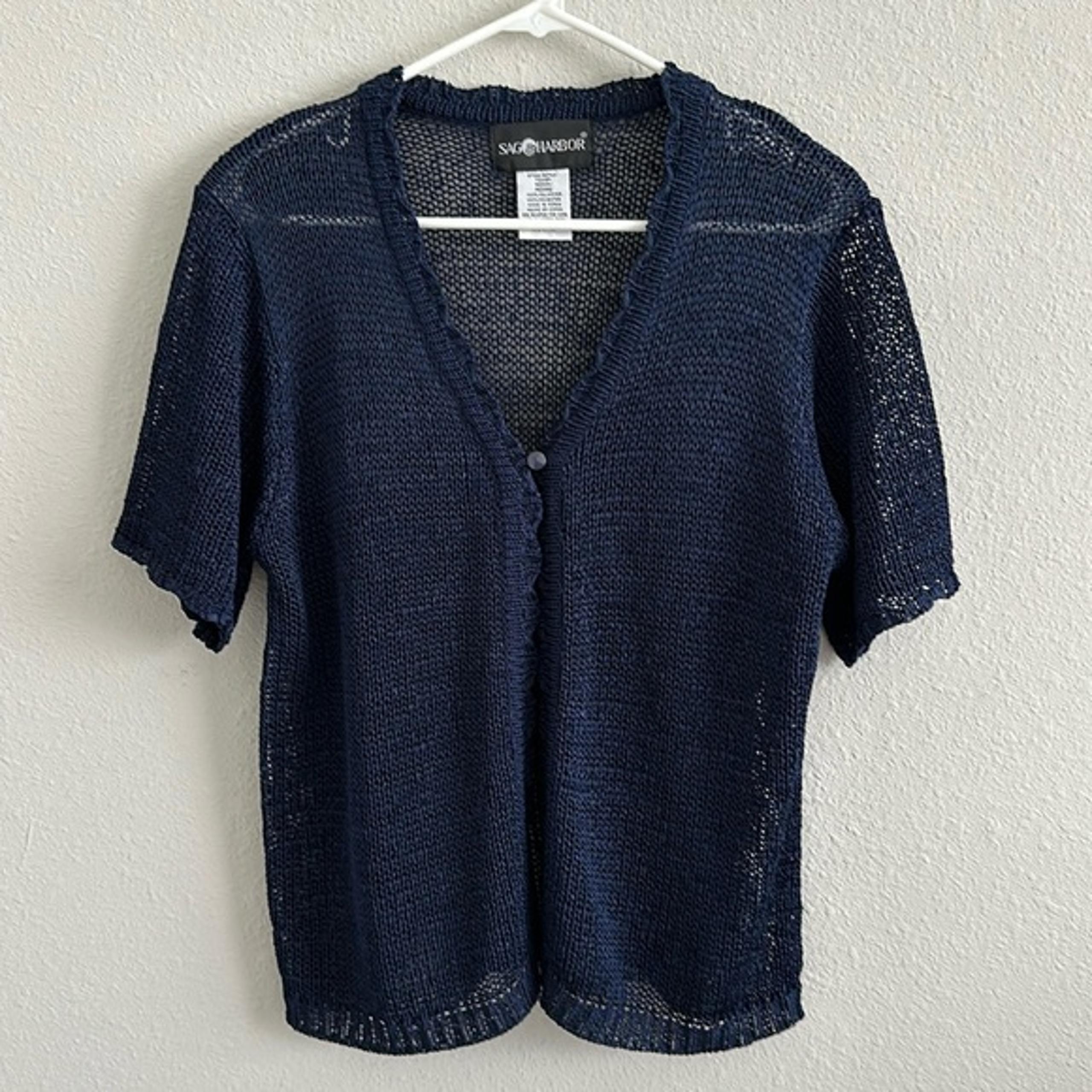 Sag harbor medium navy knit top
