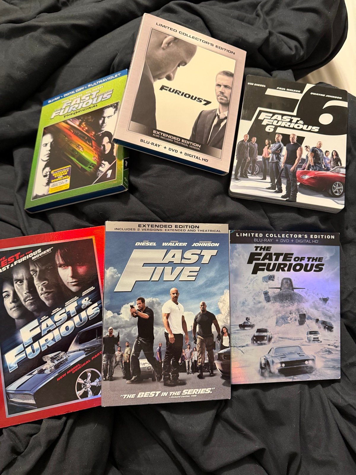 Fast and furious dvd collection 6 total DVDs