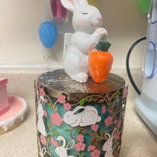 Easter candle holder, candle topper, sweet kiwi starfruit candle