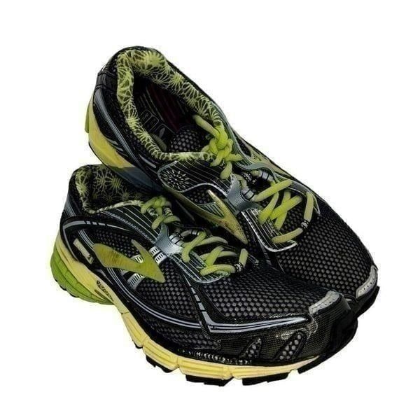 Brooks Ravenna 3 Womens Pre-owned Gray w/Lime Athletic Sneakers - sz. 10 1/2