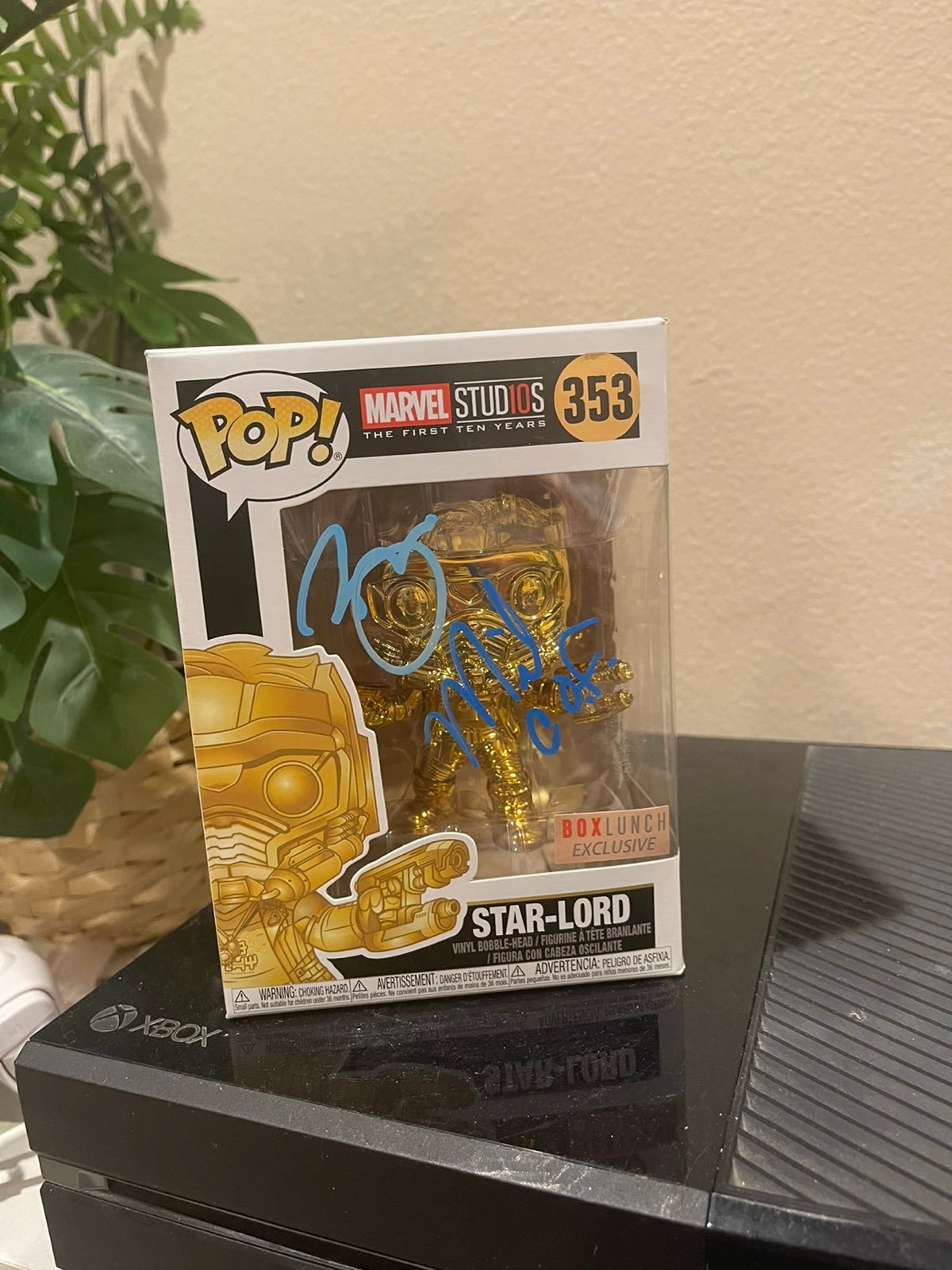 SIGNED Star Lord Gold Chrome Funko Pop #353
