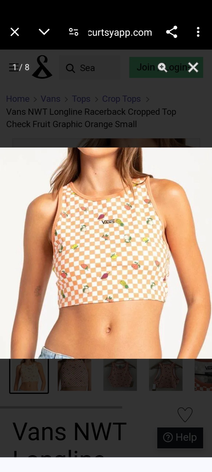 VANS Racer back Fruit Graphic Crop