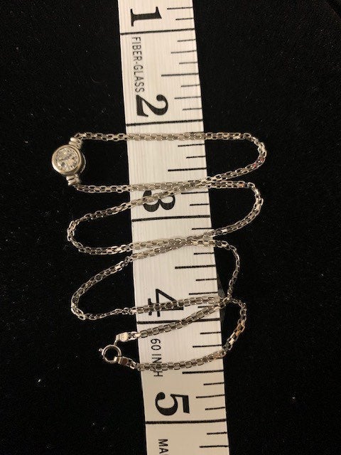 14k white gold necklace cz