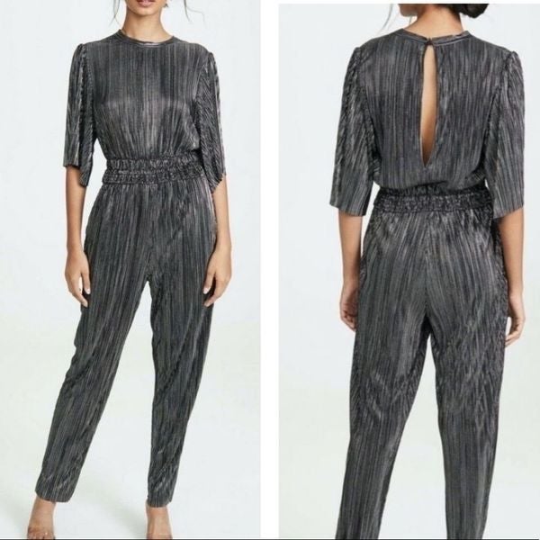 IRO Chimbote pleated metallic jumpsuit NWT