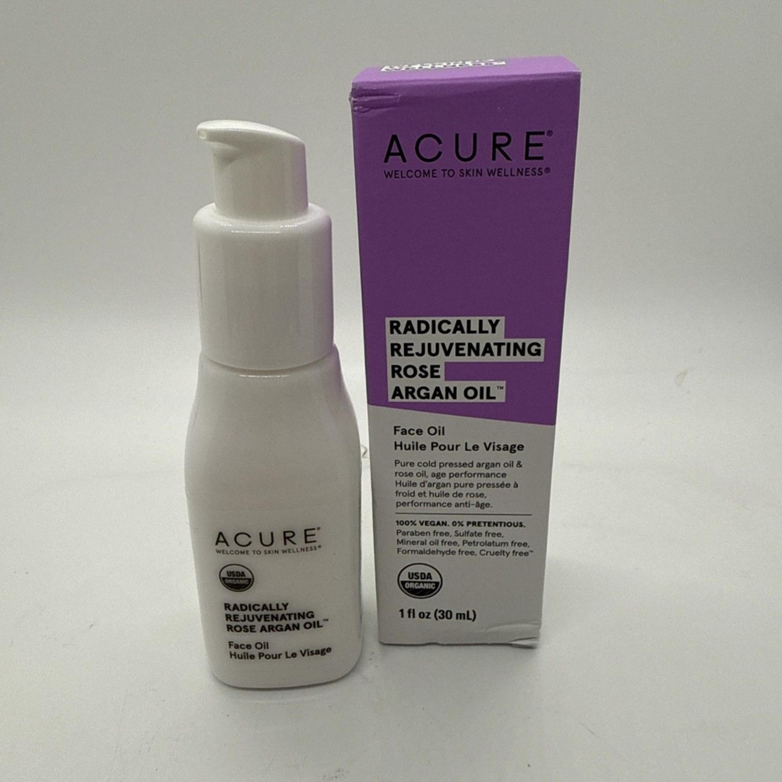 Acure Organics Radically Rejuvenating Rose Argan Oil 1 fl oz 30 ml Cruelty-Free,