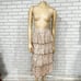 Miss Selfridge Sequin Tiered Midi Skirt in blush-Pink - Size 12