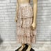 Miss Selfridge Sequin Tiered Midi Skirt in blush-Pink - Size 12