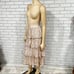 Miss Selfridge Sequin Tiered Midi Skirt in blush-Pink - Size 12