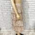 Miss Selfridge Sequin Tiered Midi Skirt in blush-Pink - Size 12