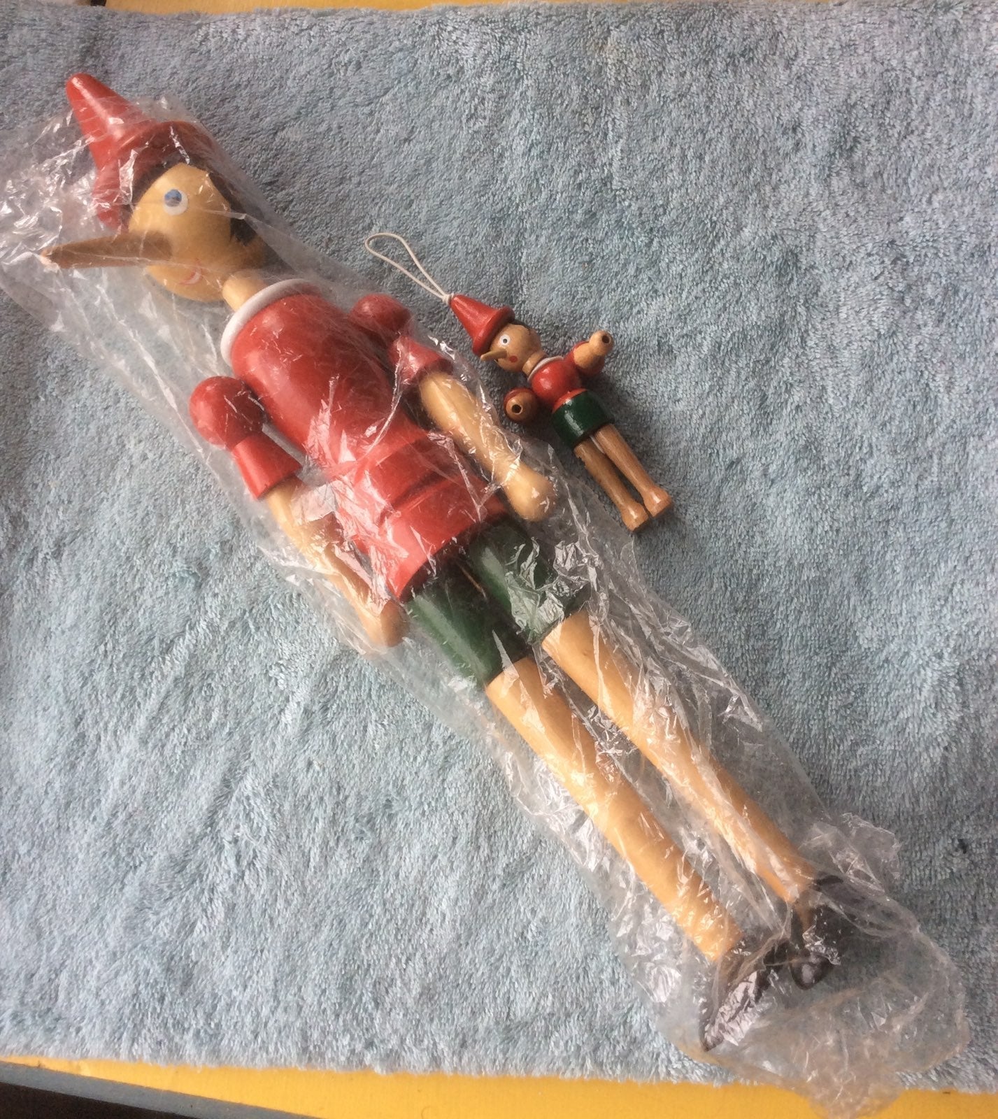 Two Super Cute Hand Made Pinocchio Wood Figurines, Biganzoli Toys, Italy, Unused