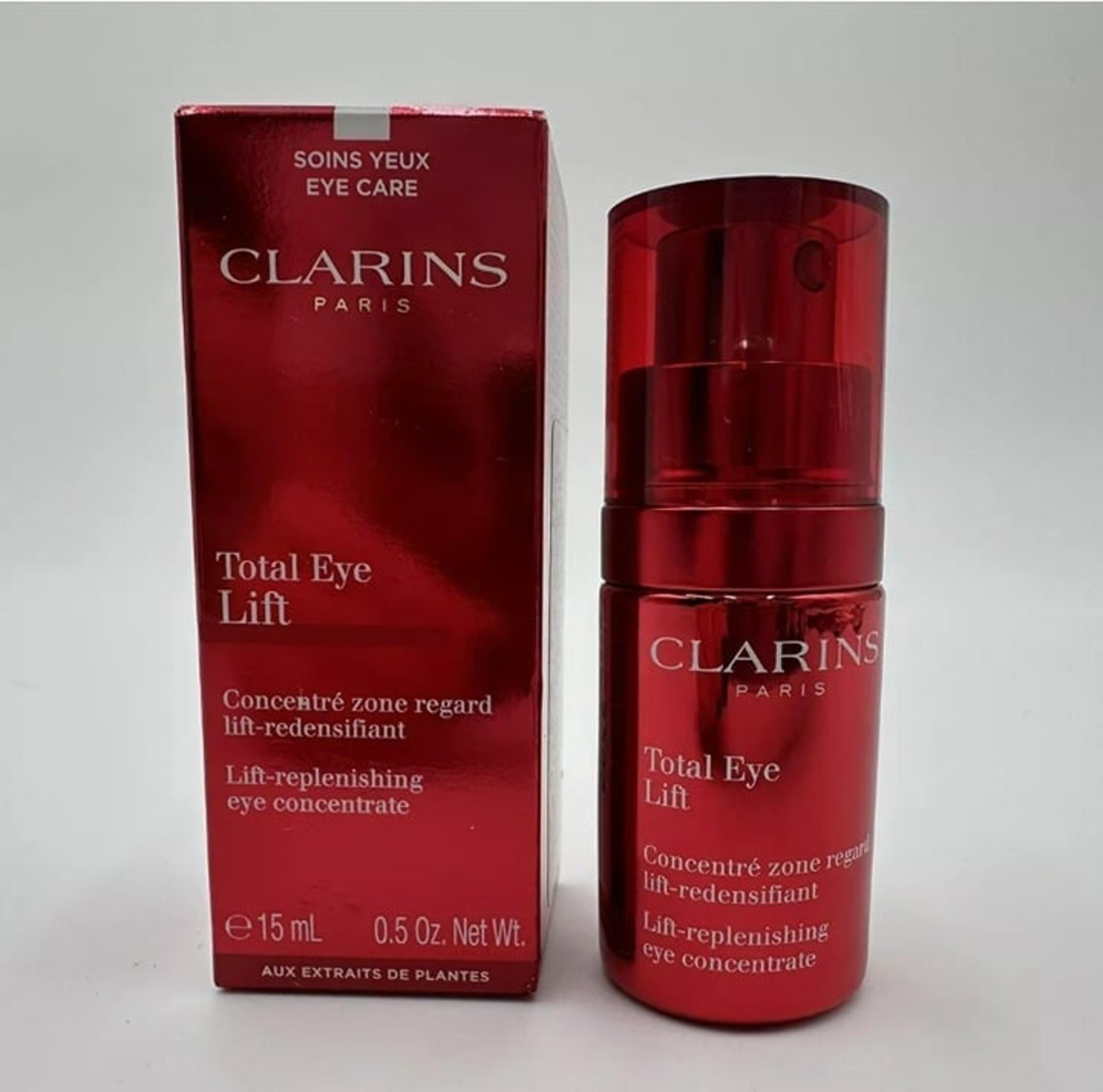 NIB Clarins Total Eye Lift, Lift-Replenishing Eye Concentrate 0.5 oz, 15ml