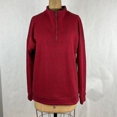 NWT Cinch Women’s 1/4 Zip Pullover Size XL Red Fleece Lined Sweatshirt