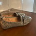 Fitflop Allegro Dotted Fringe Slip On Loafers Sz 6 Snake Print Leather Flats