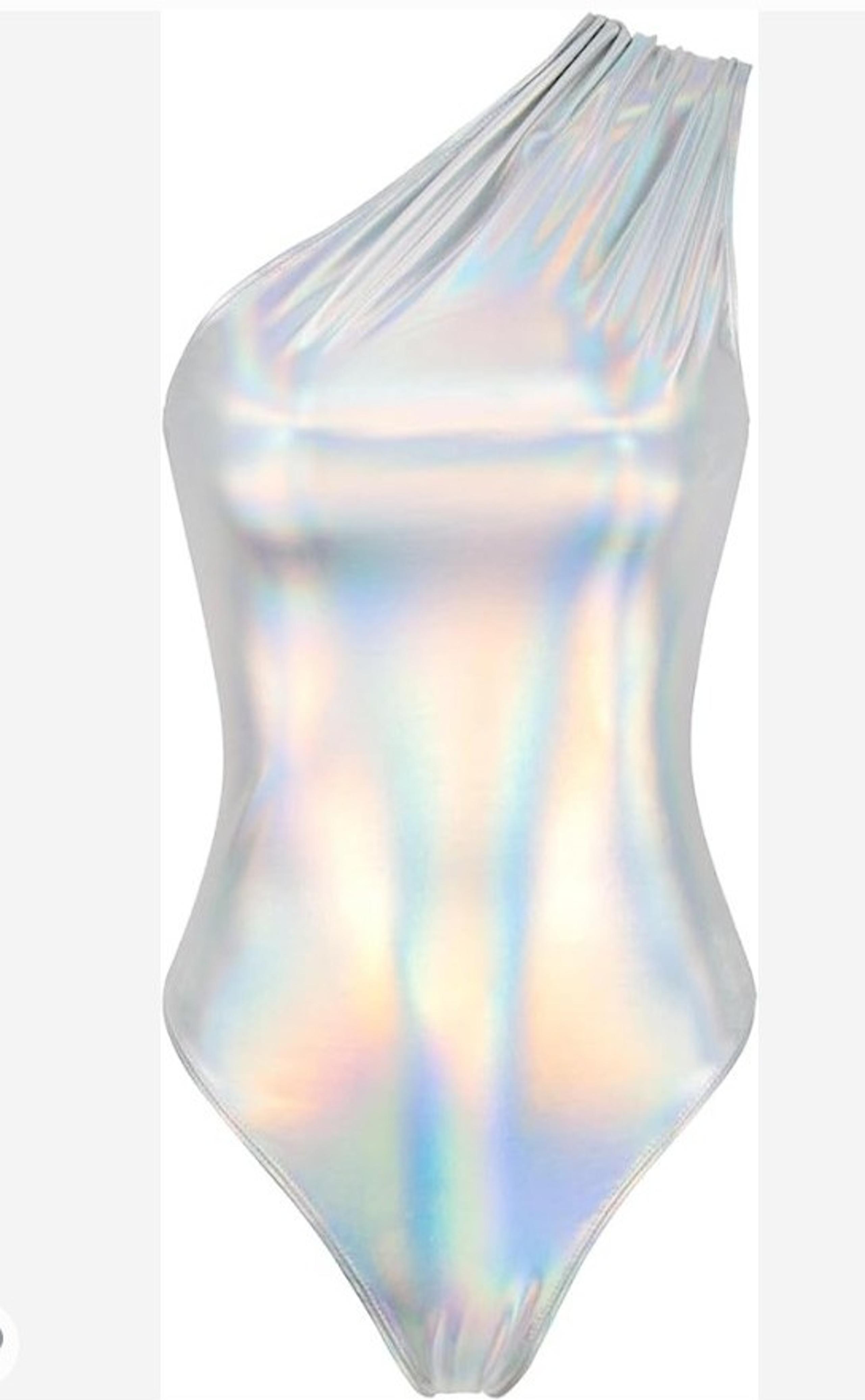 Balasami Women's Metallic Liquid One Piece Bodysuit High - M