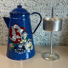 Looney Tunes Warner Bros Vintage Coffee Press Pot 1994 Blue Looney Tunes WB