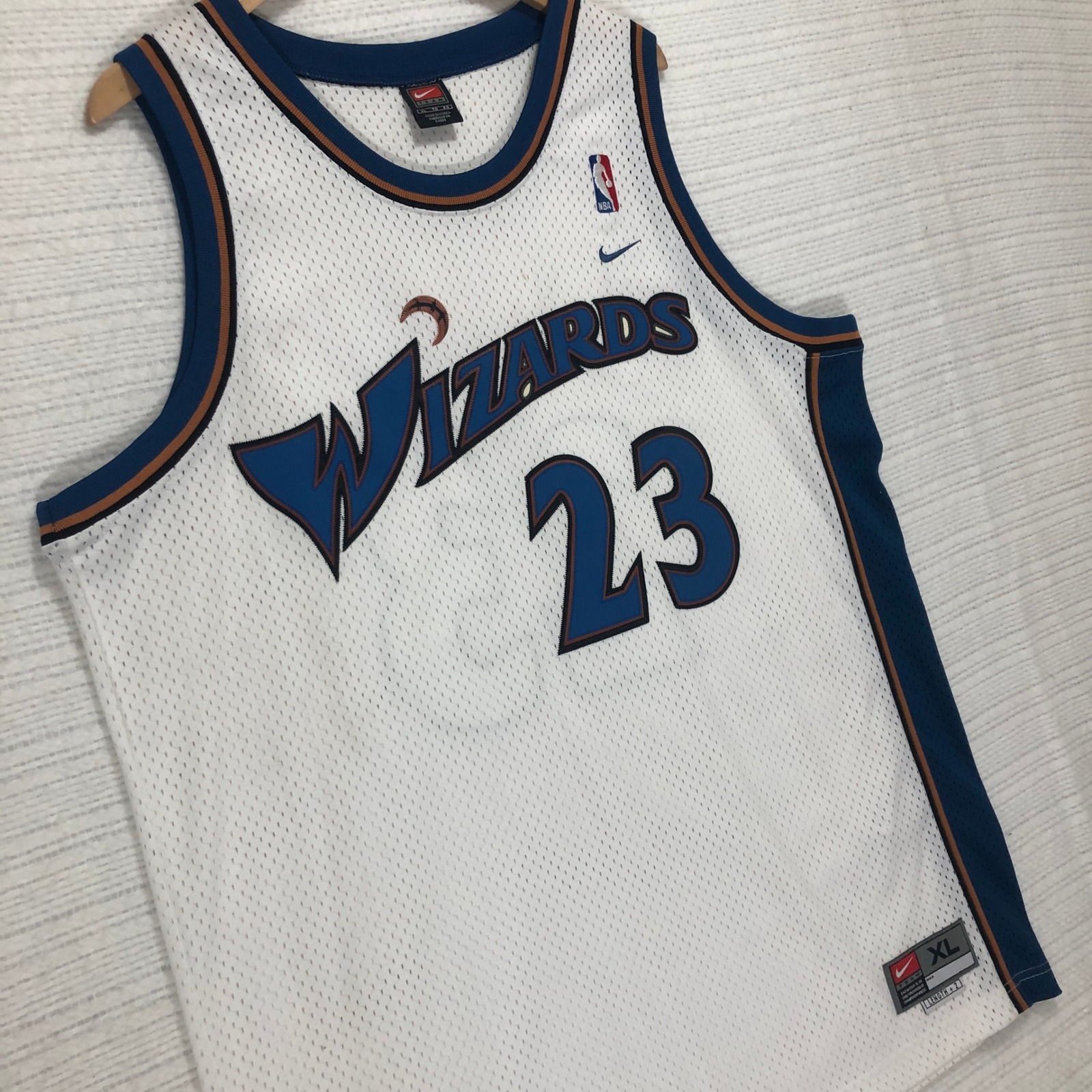 Nike Wizards NBA Jersey #23 White Blue Basketball XL +2 Length
