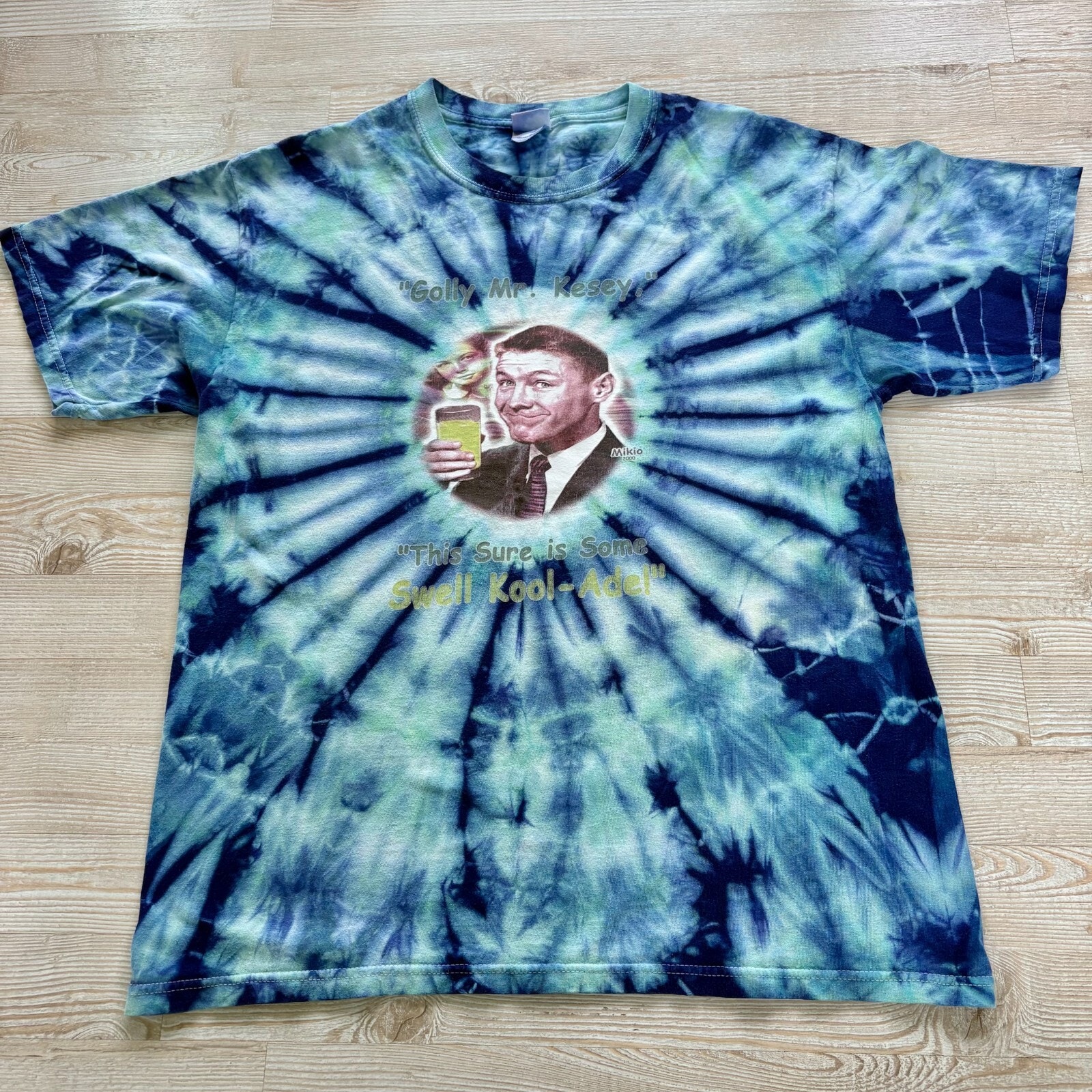 Vintage Rare Mikio Kennedy 2000 Mr. Kesey Prankster Tie Dye T-Shirt Size Large