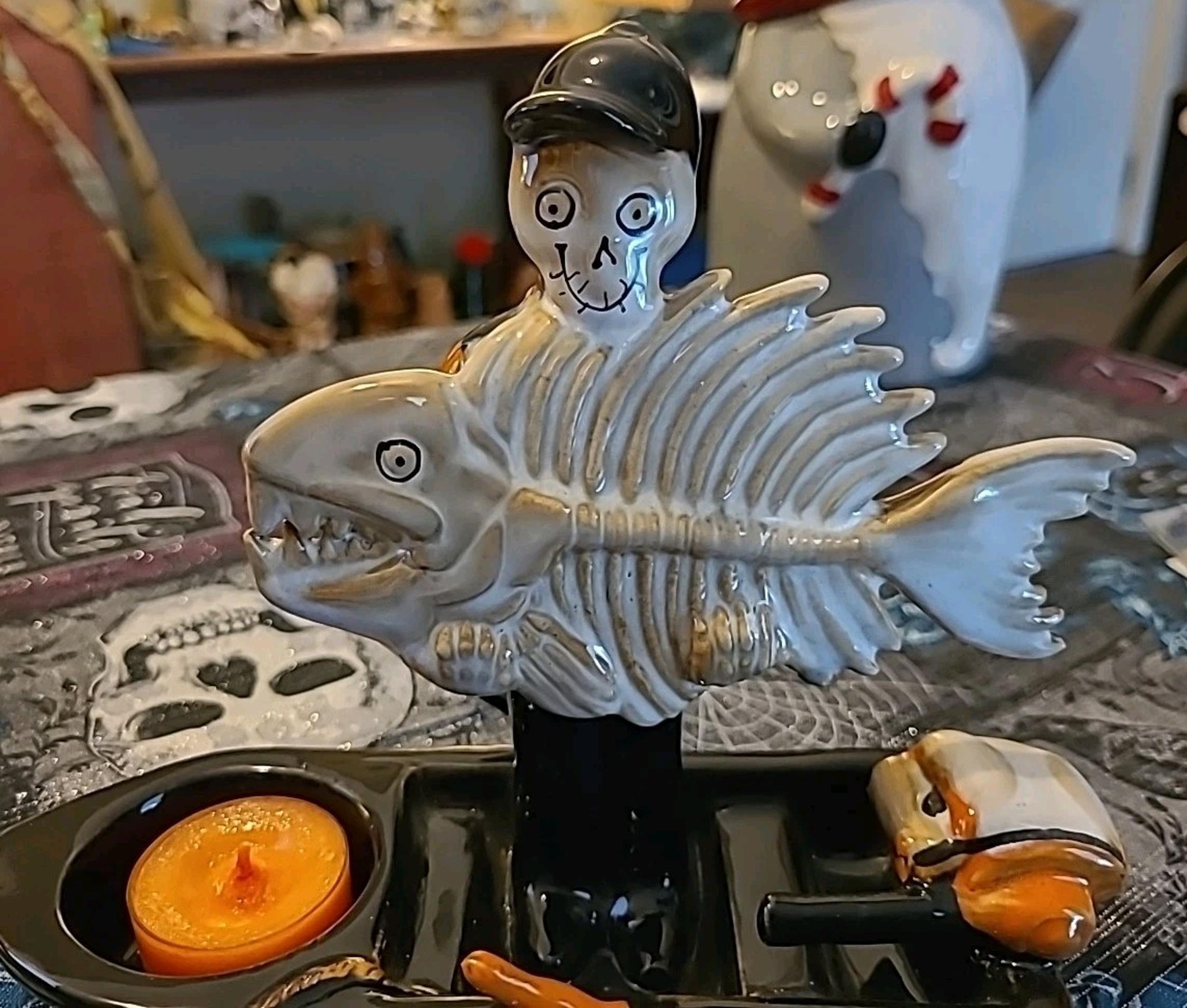 Yankee Candle Boney Bunch 2014 Fish and Boat Dead Bait Votive Holder 1321866
