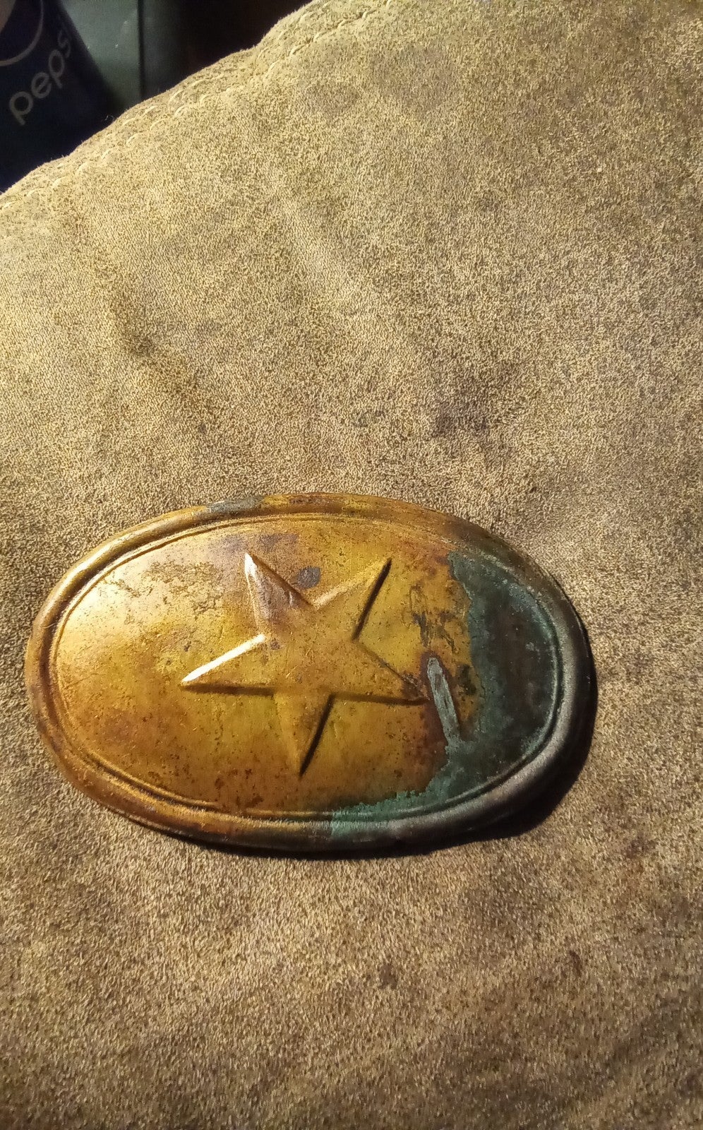 Authentic Civil war confederate Texas waist plate