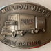 Vintage Metal Belt Buckle, Roadway, Trucking, 1 Million Miles Safe Driving, Nice