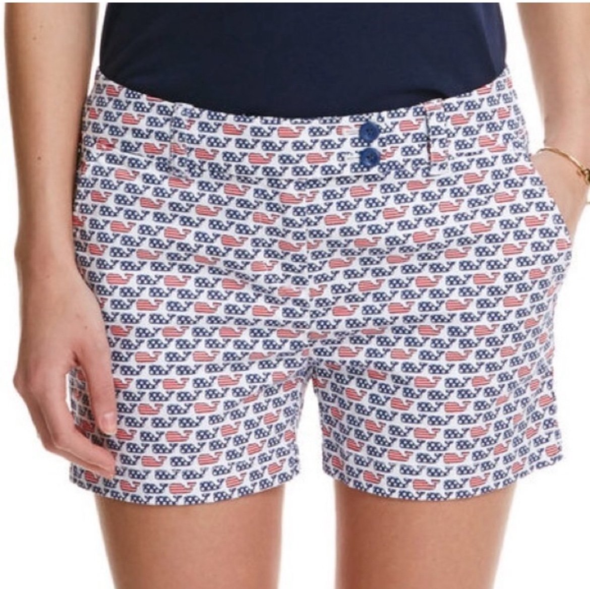 Vineyard Vines Flag Whale Print Shorts size 6