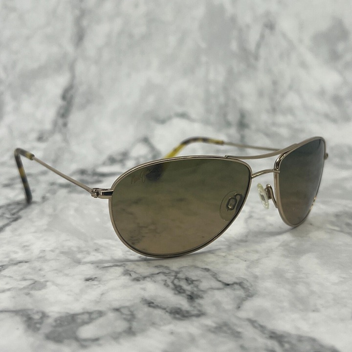 Maui Jim Baby beach Sunglasses MJ245-16 Gold Aviator Frames 56-18-120 Japan