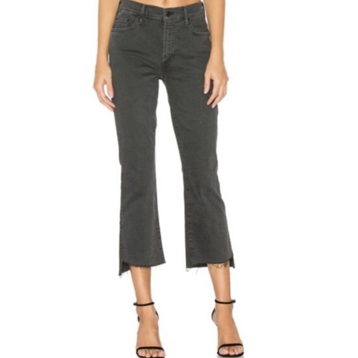 MOTHER NEW The Insider Crop Step Fray in Faded Black 27