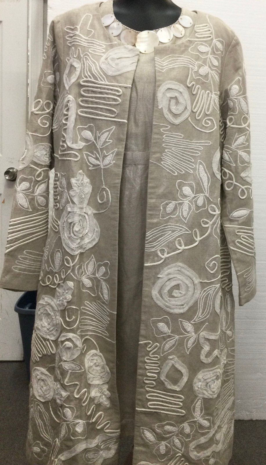 INDIKKA Women Beige Dress With Cardigan Set Size XL
