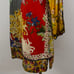 Johnny Was Silk Printed Shift Mini Dress Tunic Coverup Long Sleeve Sheer XS