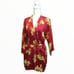 Vintage Victoria’s Secret Crown Label Floral Robe Cranberry and Gold Sz M