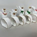 Napco Ware Christmas Napkin Rings White Dove Bone China