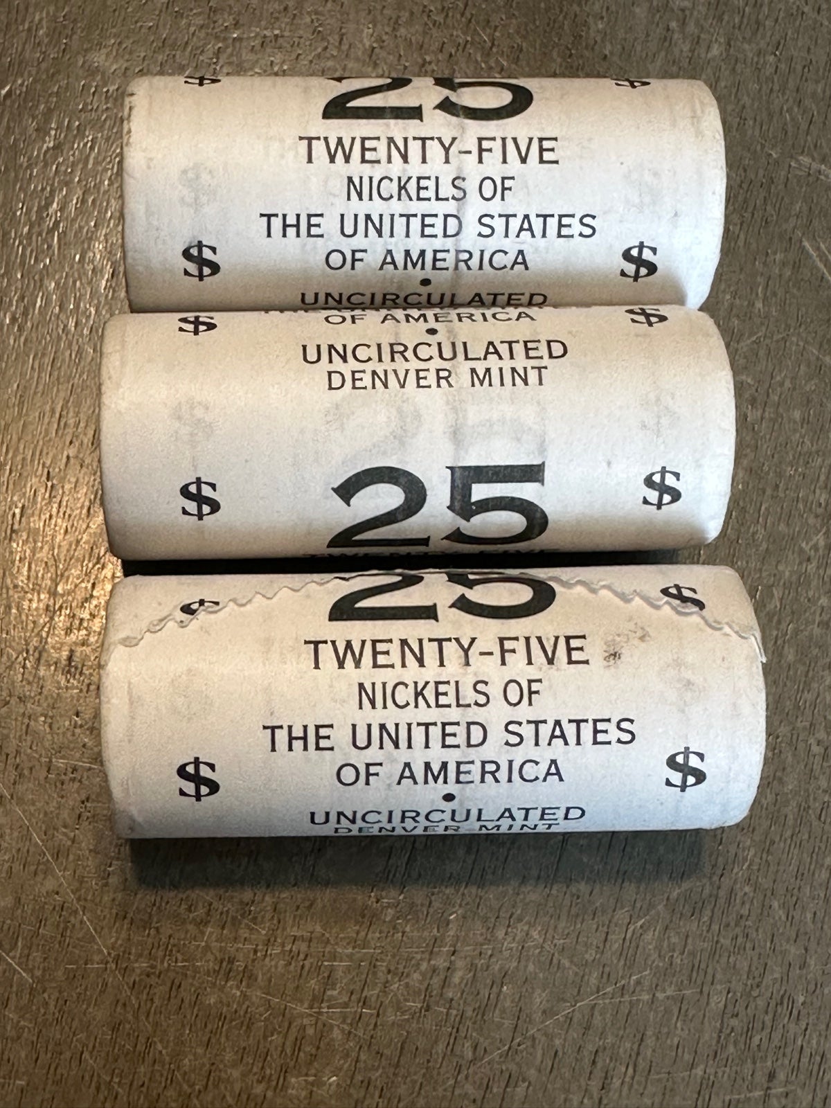 25 Nickels USA Uncirculated Denver Mint