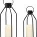 NEW 2 Decor Modern Farmhouse Lantern Decor( Black Metal Candle Lanterns