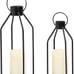 NEW 2 Decor Modern Farmhouse Lantern Decor( Black Metal Candle Lanterns