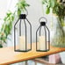 NEW 2 Decor Modern Farmhouse Lantern Decor( Black Metal Candle Lanterns