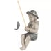 Girl Statue Fisher Woman Medium Gray Garden Female Resin Sculpture Figurine