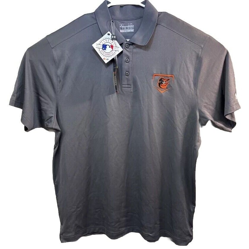 Extra large loose Under Armour gray Baltimore Orioles golf polo, Baseball, NWT