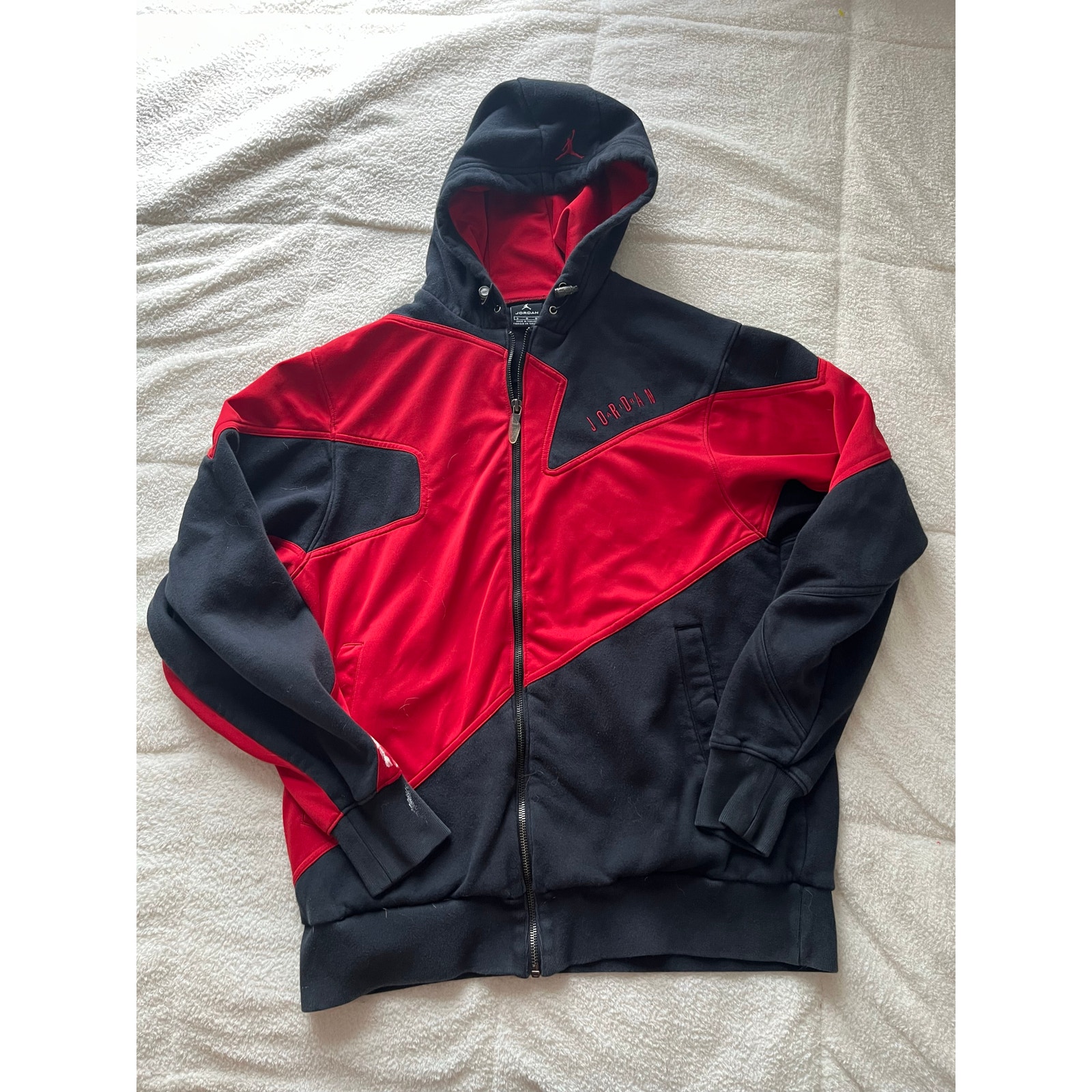 Air Jordan Zip Jacket Size L Men Gym Red Black