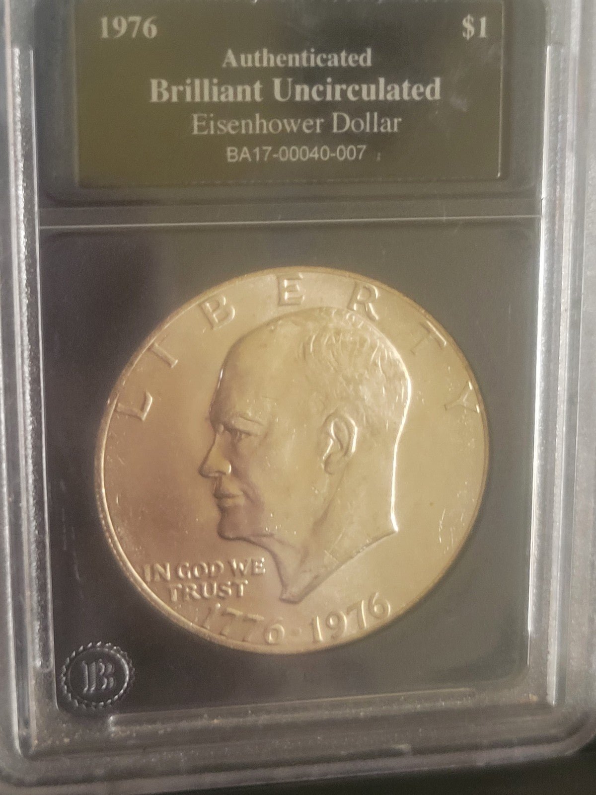 1976 authenticated uncirculated Esinhower Dollar